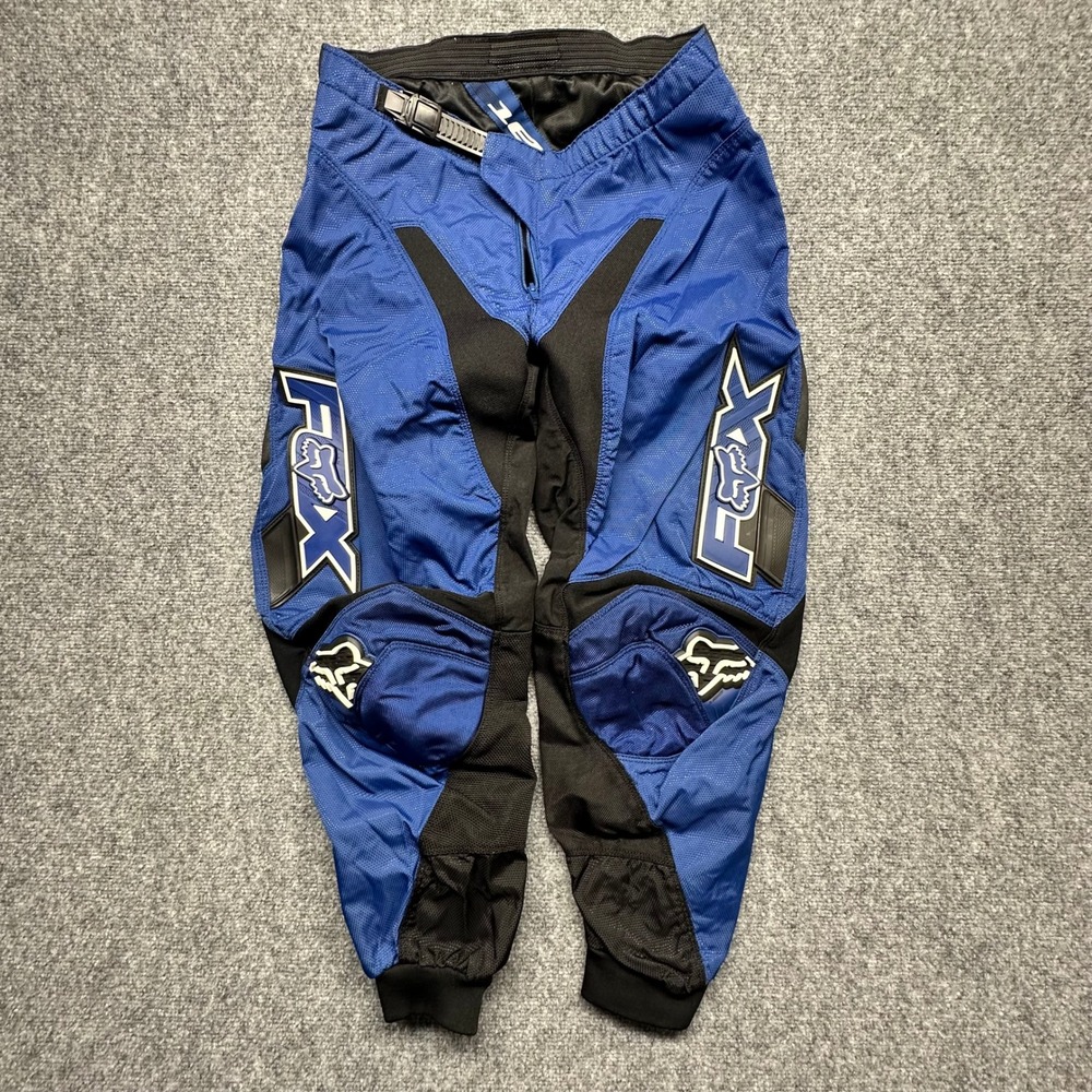 Fox Racing Motocross Pants Youth 32 Blue Black MX Riding Gear‎